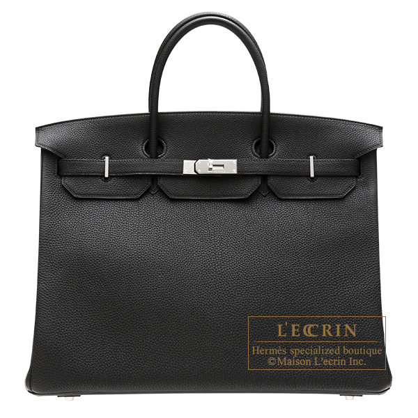 Hermes　Birkin bag 40　Black　Togo leather　Silver hardware