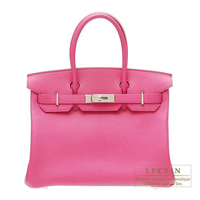 Hermes　Personal Birkin bag 30　Rose shocking　Chevre myzore goatskin　Silver hardware