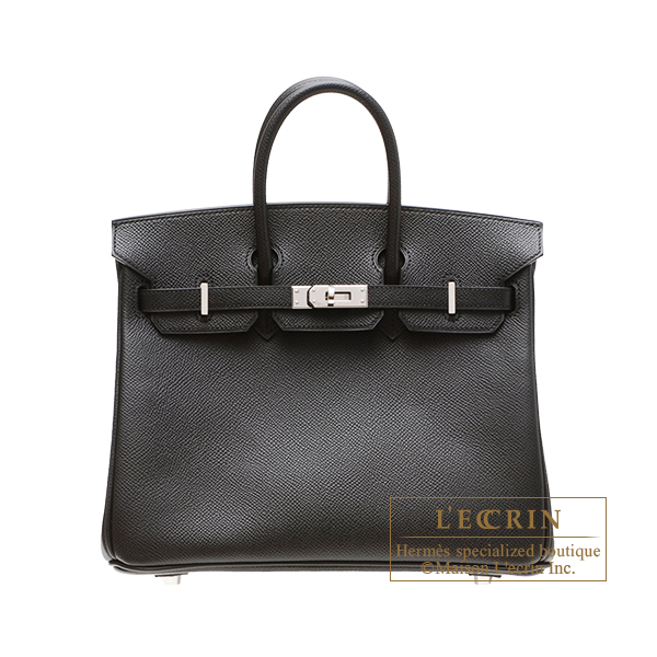 Hermes　Birkin bag 25　Black　Epsom leather　Silver hardware