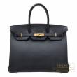 Hermes　Birkin bag 35　Black　Epsom leather　Gold hardware