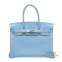 Hermes　Personal Birkin bag 30　Blue Jean/Blue indigo　Togo leather　Ruthenium hardware