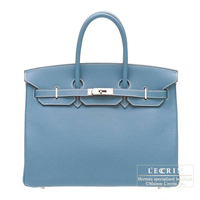 Hermes　Birkin bag 35　Blue jean　Togo leather　Silver hardware