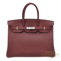 Hermes　Birkin bag 35　Rouge H　Fjord leather　Silver hardware