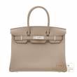 Hermes　Birkin bag 30　Gris tourterelle　Togo leather　Silver hardware