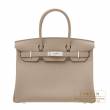 Hermes　Birkin bag 30　Gris tourterelle　Togo leather　Silver hardware