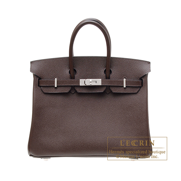 Hermes　Birkin bag 25　Chocolat　Epsom leather　Silver hardware