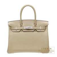 Hermes　Birkin bag 30　Poussiere　Clemence leather　Silver hardware