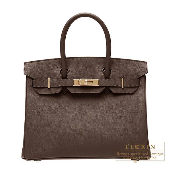Hermes Birkin bag 30 Chocolat Epsom leather Gold hardware