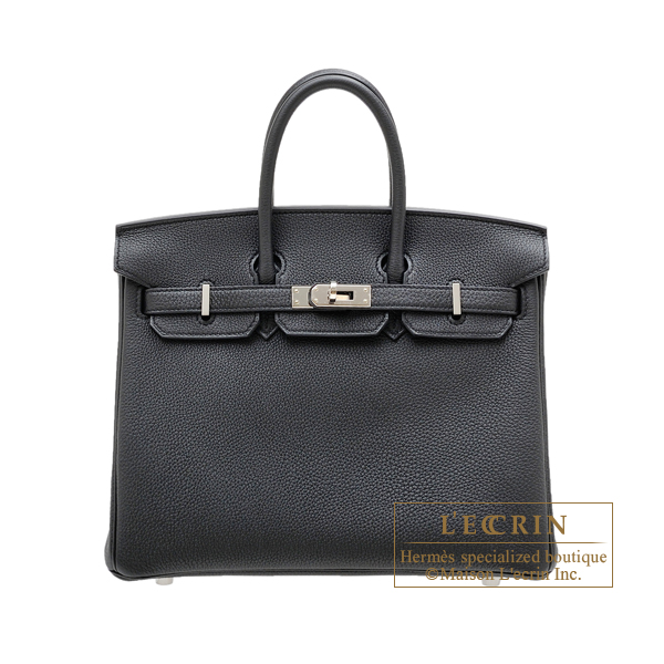 Hermes　Birkin bag 25　Black　Togo leather　Silver hardware