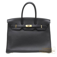 Hermes　Birkin bag 35　Black　Clemence leather　Gold hardware