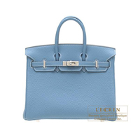 Hermes　Birkin bag 25　Blue jean　Togo leather　Silver hardware