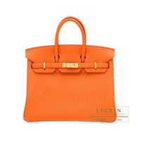 Hermes　Birkin bag 25　Orange　Togo leather　Gold hardware