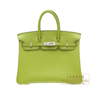 Hermes　Birkin bag 25　Anis green　Togo leather　Silver hardware