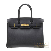 Hermes　Birkin bag 30　Black　Vache liegee leather　Gold hardware