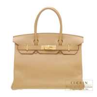 Hermes　Birkin bag 30　Tabac camel　Clemence leather　Gold hardware