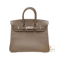 Hermes　Birkin bag 25　Etoupe grey　Epsom leather　Silver hardware