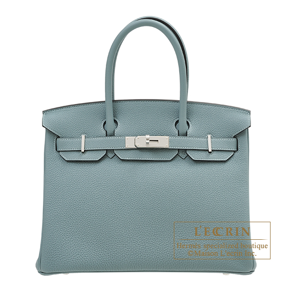 Hermes　Birkin bag 30　Ciel　Togo leather　Silver hardware