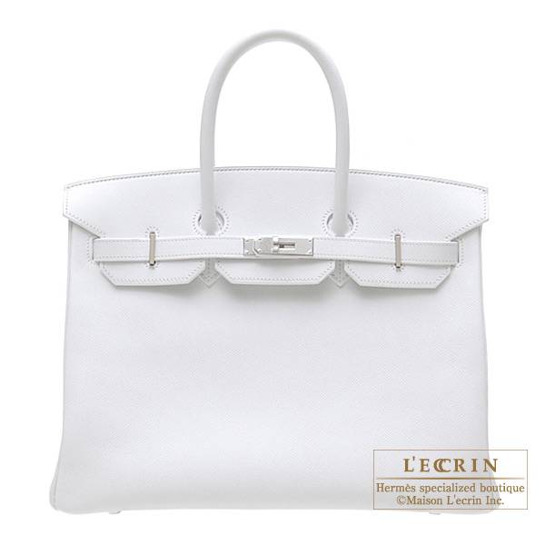 Hermes Birkin bag 35 White Epsom leather Silver hardware