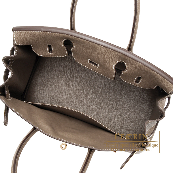 Hermes Birkin bag 30 Etoupe grey Togo leather Gold hardware