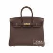 Hermes　Birkin bag 25　Chocolat　Togo leather　Gold hardware