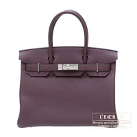 Hermes　Birkin bag 30　Raisin　Togo leather　Silver hardware