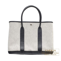 Hermes　Garden Party bag 36/PM　Grey　Cotton canvas　Silver hardware