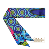 Hermes　Twilly　The savana dance　Rose indien/　Indigo/Vert　Silk