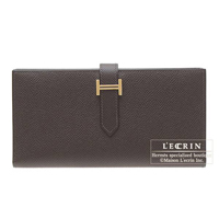 Hermes　Bearn Soufflet　Chocolat　Epsom leather　Gold hardware