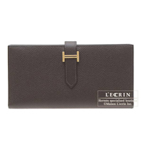 Hermes　Bearn Soufflet　Chocolat　Epsom leather　Gold hardware