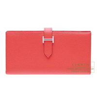 Hermes　Bearn Soufflet　Bougainvillier　Epsom leather　Silver hardware