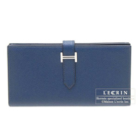 Hermes　Bearn Soufflet　Blue de malte　Epsom leather　Silver hardware