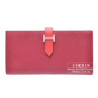 Hermes　Bearn Soufflet　Bougainvillier/Ruby　Epsom leather　Silver hardware