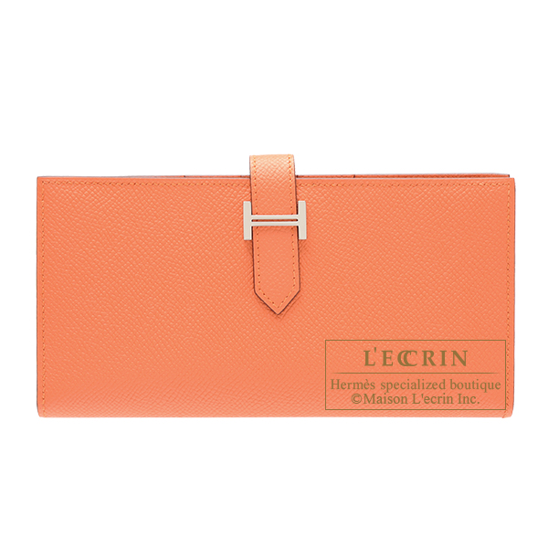 Hermes　Bearn Soufflet　Mango　Epsom leather　Silver hardware