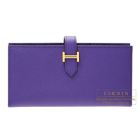 Hermes　Bearn Soufflet　Crocus　Epsom leather　Gold hardware