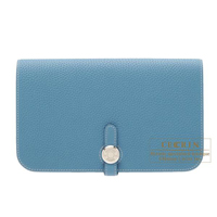 Hermes　Dogon GM　Blue jean　Togo leather　Silver hardware