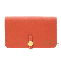 Hermes　Dogon GM　Sanguine　Togo leather　Gold hardware