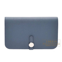 Hermes　Dogon GM　Blue orage　Togo leather　Silver hardware