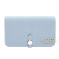 Hermes　Dogon GM　Blue lin　Togo leather　Silver hardware