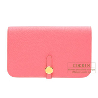 Hermes　Dogon GM　Rose lipstick　Togo leather　Gold hardware