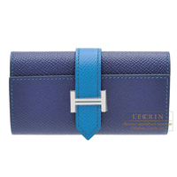 Hermes　Bearn key case/4 key holder　Bi-color　Blue saphir/Blue izmir　Epsom leather　Silver hardware