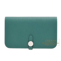 Hermes　Dogon GM　Malachite　Togo leather　Matt silver hardware