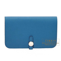 Hermes　Dogon GM　Blue de galice　Togo leather　Silver hardware