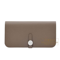 Hermes　Dogon Long　Taupe grey　Evercolor　Matt silver hardware