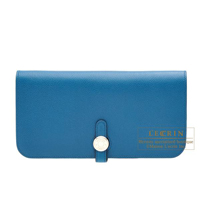 Hermes　Dogon Long　Blue de galice　Evercolor leather　Silver hardware