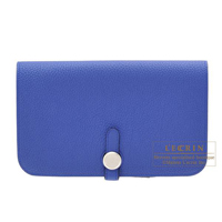 Hermes　Dogon GM　Blue electric　Togo leather　Matt silver hardware