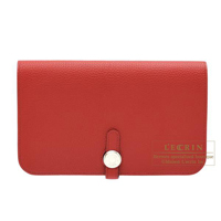 Hermes　Dogon GM　Rouge garance　Togo leather　Silver hardware