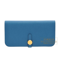 Hermes　Dogon Long　Blue de galice　Togo leather　Gold hardware