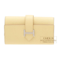 Hermes　Bearn key case/4 key holder　Jaune poussin　Epsom leather　Silver hardware