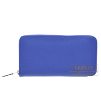 Hermes　Azap long　Blue electric　Togo leather　Silver hardware