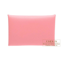 Hermes　Calvi　Rose confetti　Epsom leather